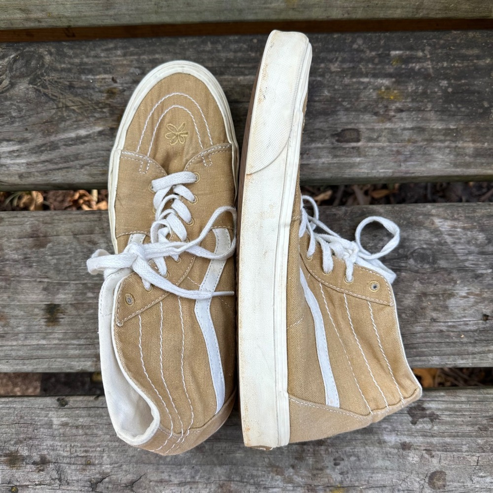 Vans Sk8-Hi Tapered Eco‎ Theory  Peace Leaf Mustard High Top Sneakers Men's 11.5 - Picture 4 of 9